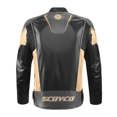 SCOYCO JK187 PU LEATHER MOTOSİKLET MONT GOLD